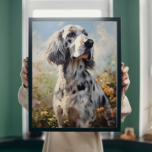 English Setter artwork, Digital download, printable wall art, setter gifts, printable art, lawerack poster, dog art print