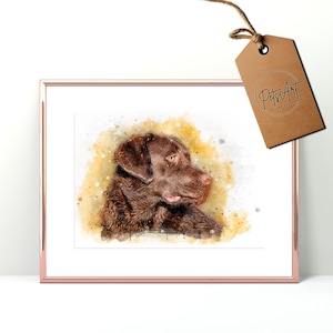 Labrador retriever watercolor, Digital download, printable wall art, Labrador gifts, printable art, chocolate lab poster, dog art print