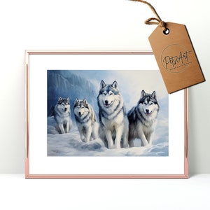 Obras de arte de Husky siberiano, Descarga digital, arte de pared imprimible, regalos de Husky siberiano, arte imprimible, cartel de Husky, impresión de arte para perros, decoración para perros