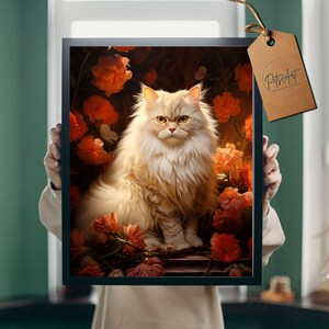Persian cat wall art Digital download printable wall art, Persian cat gifts, printable art, Persian cat poster, cat art print,cat decor,