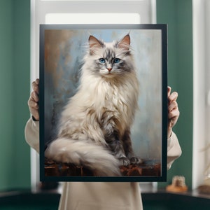 Art mural chat Ragdoll, téléchargement numérique, art mural imprimable, cadeaux Ragdoll, art imprimable, affiche Ragdoll, impression d'art chat, oeuvre d'art ragdoll,