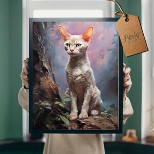 Devon Rex Katze Wandkunst Digitaler Download druckbare Wandkunst, Katzengeschenke, druckbare Kunst, Devon Rex Poster, Katzenkunstdruck, lustige Katze