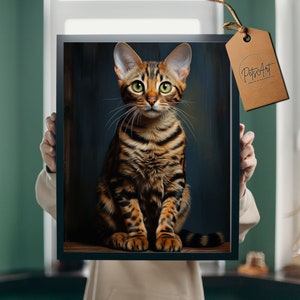 Bengal Katzen Wandkunst, Digitaler Download, druckbare Wandkunst, Bengal Katzengeschenke, druckbare Kunst, Bengal Poster, Katzenkunstdruck, Bengal Kunstwerk,