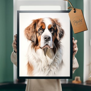 St. Bernard Digital artwork download printable wall art bernhardiner gifts, printable art saint bernard poster, dog art print, dog decor