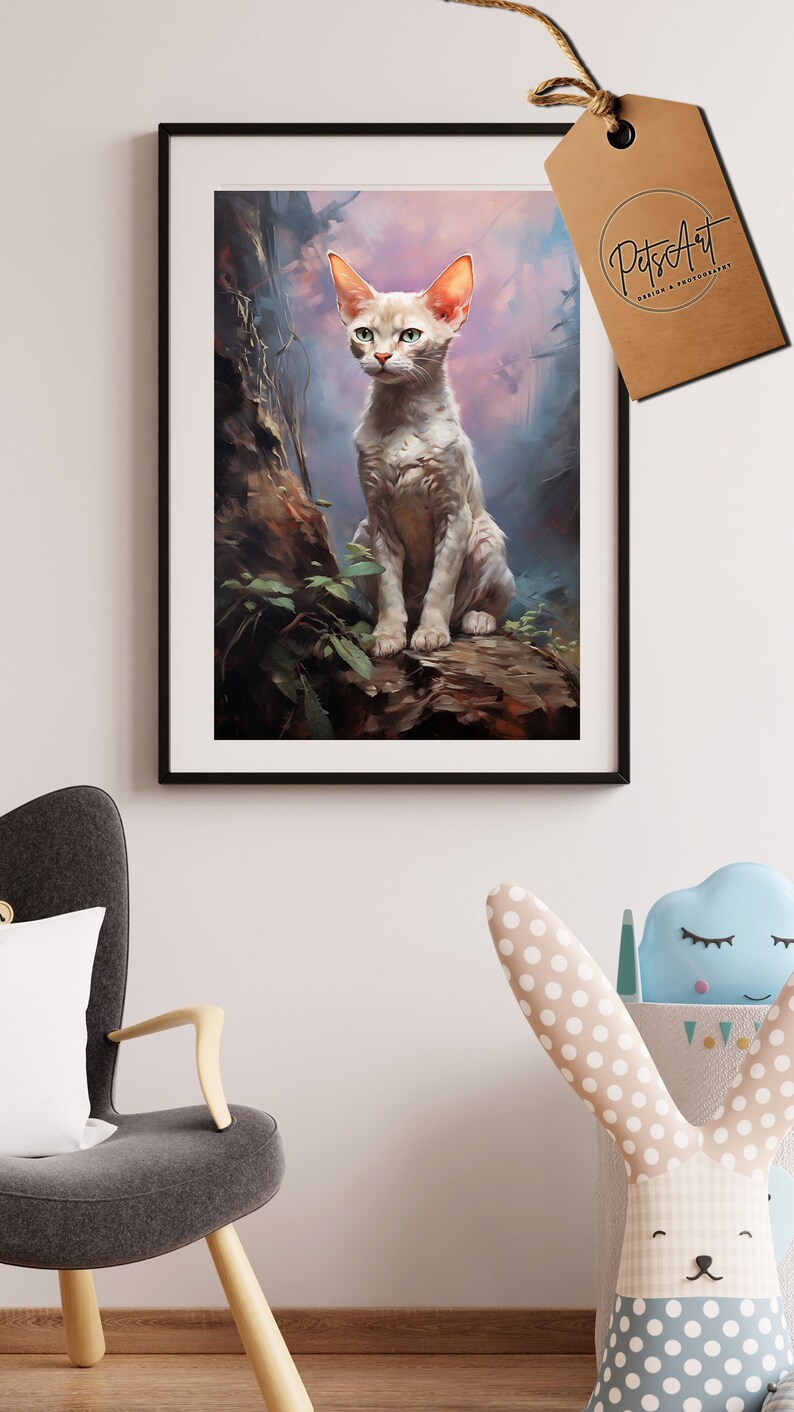 Devon Rex Cat Wall Art Digital Download Printable Wall Art, Cat Gifts ...