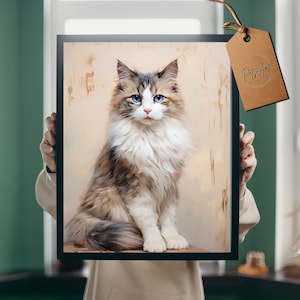 Art mural chat Ragdoll, téléchargement numérique, art mural imprimable, cadeaux Ragdoll, art imprimable, affiche Ragdoll, impression d'art chat, oeuvre d'art ragdoll,