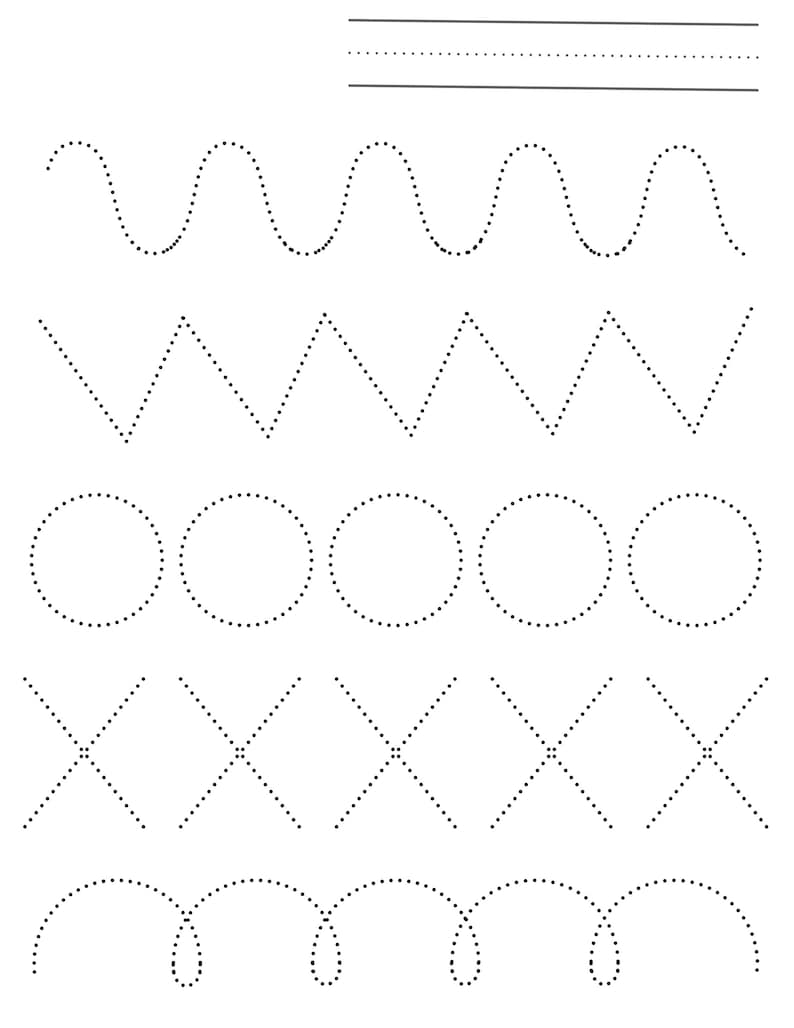 dotted lines stay in the line no distractions prewriting worksheets perfect for preschool and kindergarten set of 9 simple trace solid learning school toys lifepharmafze com