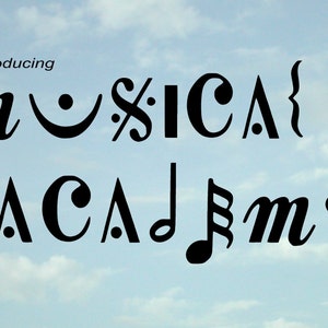 Musical Academy Font--TTF--All letters of the alphabet represented by musical symbols