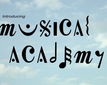 Musical Academy Font--TTF--All letters of the alphabet represented by musical symbols