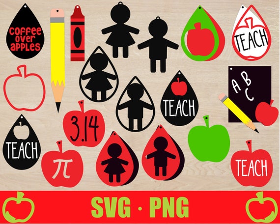 Download Teacher Earring Svg And Png Templates For Earrings Etsy