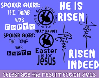 Resurrection Sunday SVG PNG Bundle, Jesus Risen Easter (Digital Download)