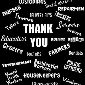 Thank You Essential Workers SVG PNG, Frontline Support Design (Digital Download)