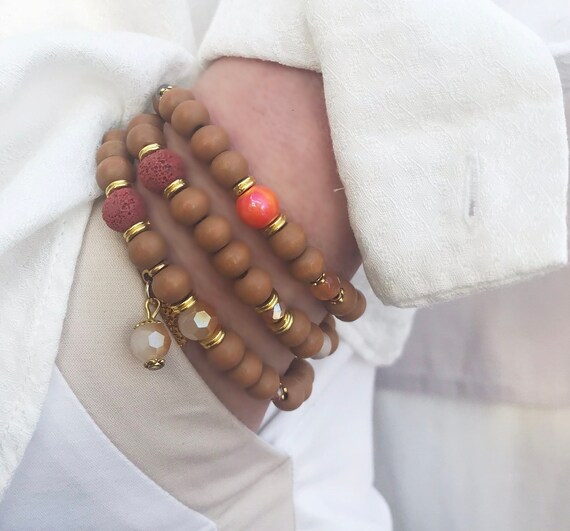 Bracciale Avvolgente Bohemien Multicolore Con Perline E Ciondolo Elastico - Turchese - Regalo Per Donna In Scatola Portagioie