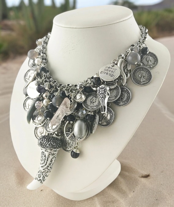 Silver necklace costume jewelry clearance