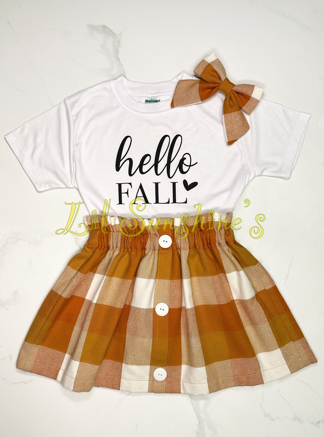 PreK-Black red white orange floral and dots with maroon skirt main image 1