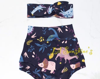 Pink Dinosaurs Bummie Set | Valentine’s Day Outfit, Dinosaurs, Spring, Baby Summer Clothes, Baby Leggings, Baby Headbands, #lilsunshines