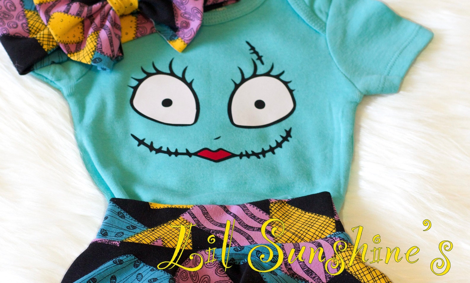 Sally NBC Halloween Baby Clothes Glow in the Dark Etsy