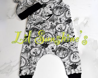 Black and White NBC | Halloween Print, Baby Romper, Toddlers Romper, Unisex Romper, #lilsunshines