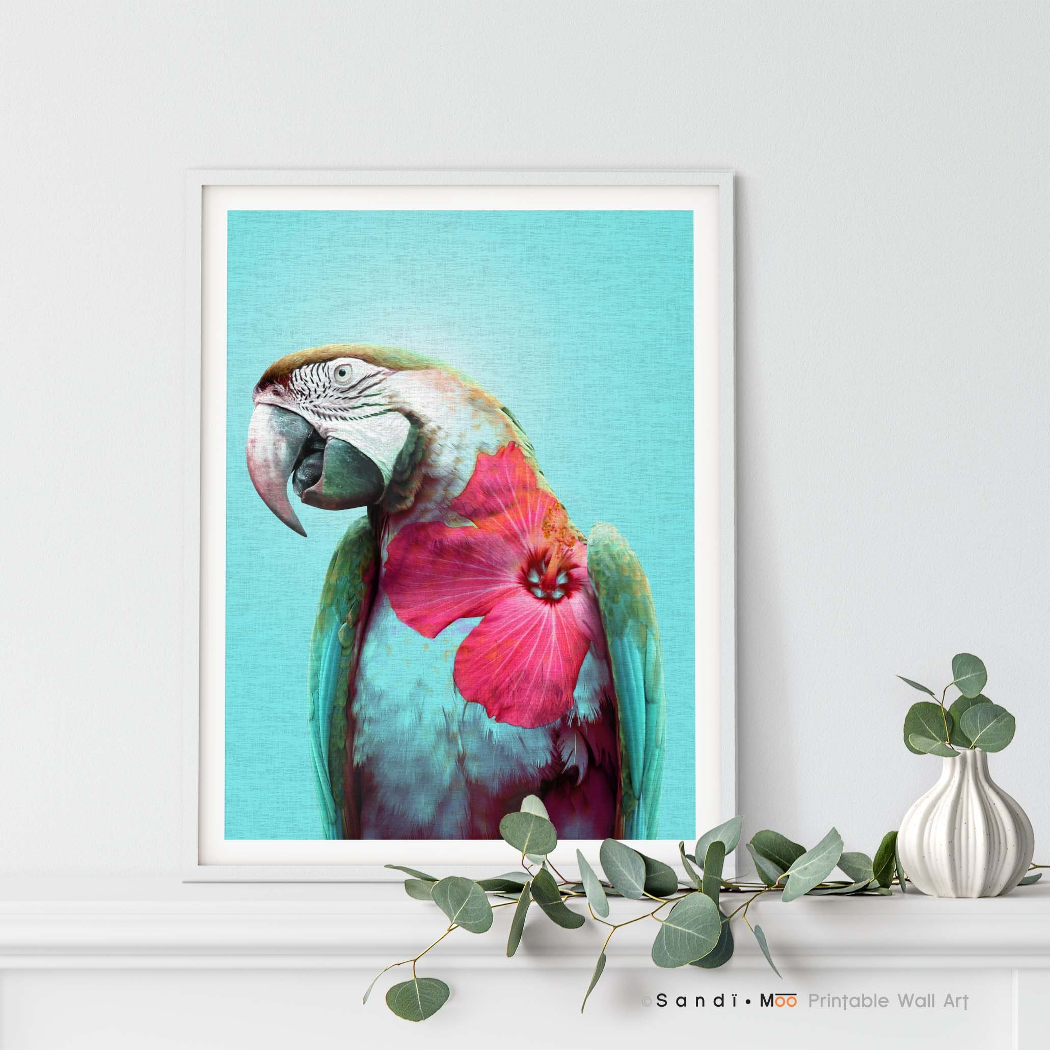 Parrot Print Scarlet Macaw Printable Poster Tropical - Etsy