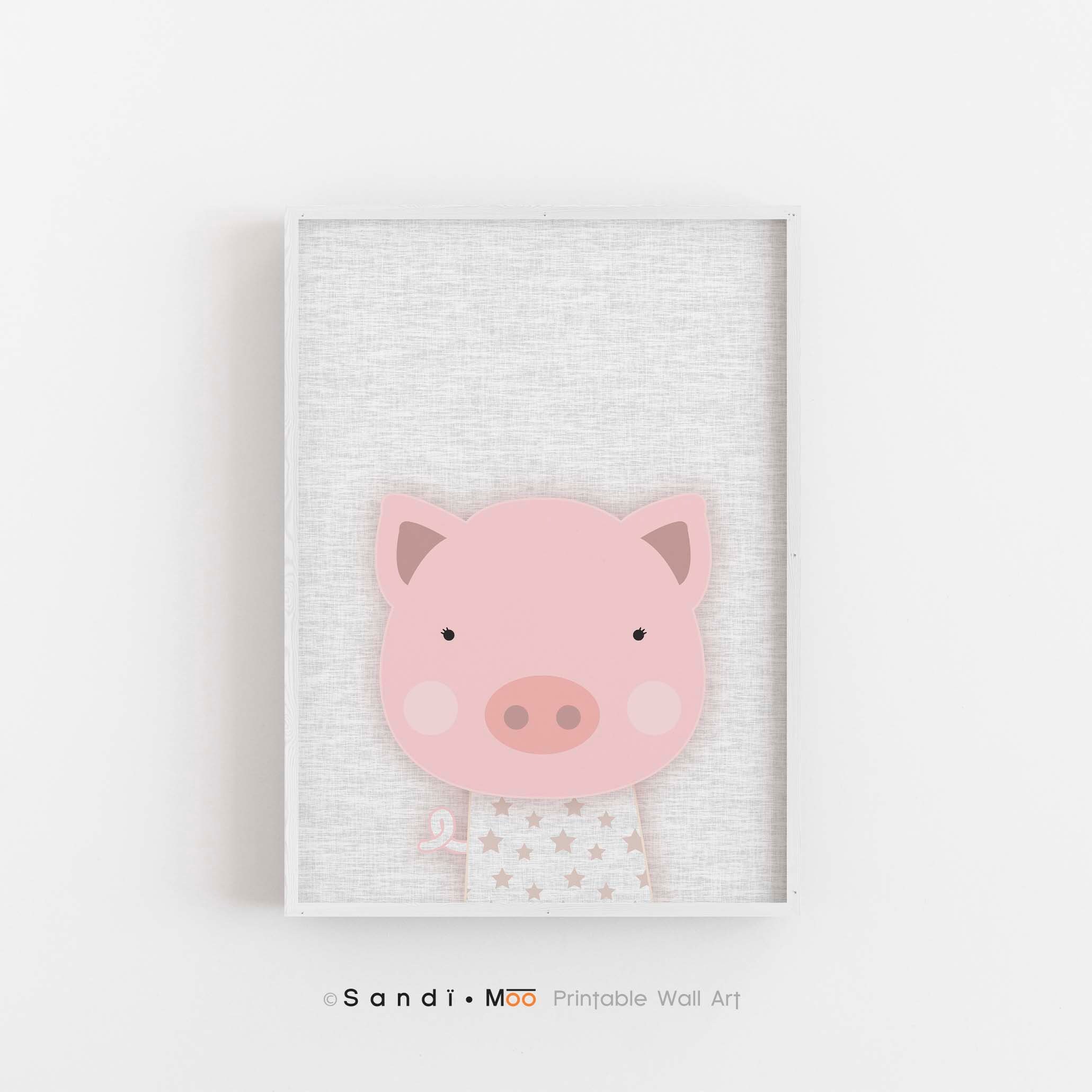 Set of 6 Baby Animals Printable Wall Art Colourful Animal - Etsy