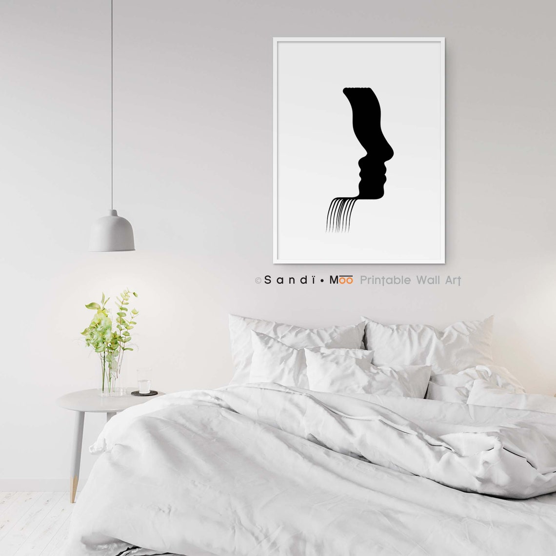 Abstract Face Printable Wall Art Modern Face Poster Female | Etsy