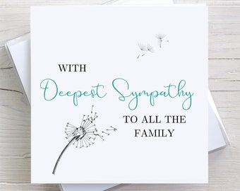 Sympathy card, sympathy, condolence card, sympathy to all the family