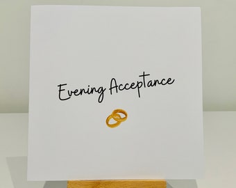 Evening wedding acceptance, acceptance card, wedding, party acceptance, evening invite