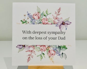 Sympathy card, deepest sympathy loss of your dad, condolence card, deepest sympathy