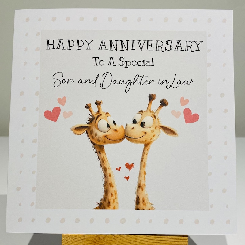 Son and Daughter in Law Anniversary Card - Etsy UK