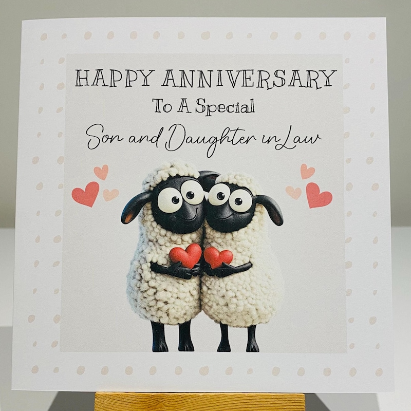 Son and Daughter in Law Anniversary Card - Etsy UK
