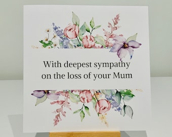 Sympathy card, deepest sympathy loss of your mum, condolence card, deepest sympathy