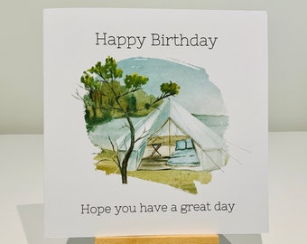 Birthday card, camping birthday card