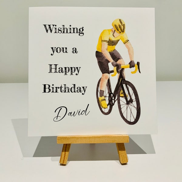 Male birthday card, personalised birthday card, husband, son, friend birthday card, bike, cycling
