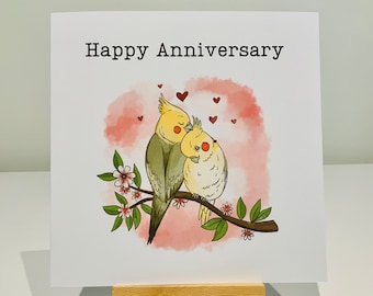 Happy Anniversary Card Decorative Love Birds on a Branch Design Posts ...