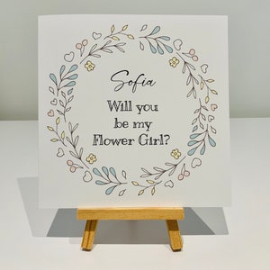 Personalised Will you be my flower girl card, flower girl proposal, flower girl, bridesmaid, bride, wedding, personalised card