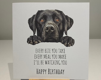 Birthday card, black labrador birthday card, Card from the dog, funny, humour, birthday, furbaby, dog mum, dog dad, funny dog birthday card