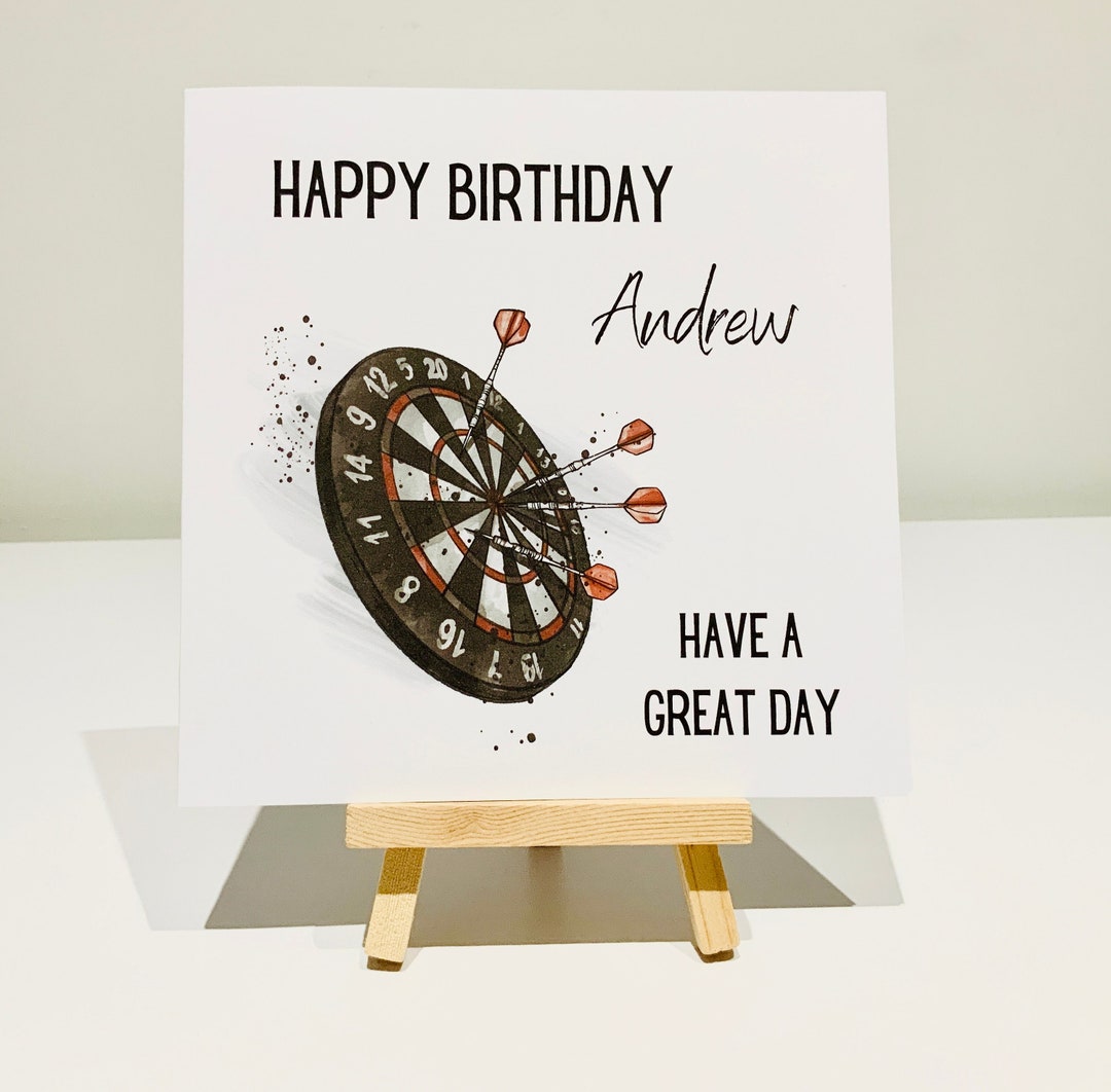 Birthday Card, Darts Birthday Card, Darts Player Card, Personalised