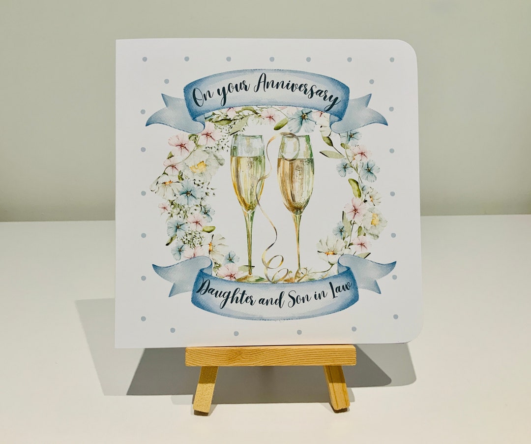 Daughter and Son in Law Anniversary Card, Wedding Anniversary Card ...