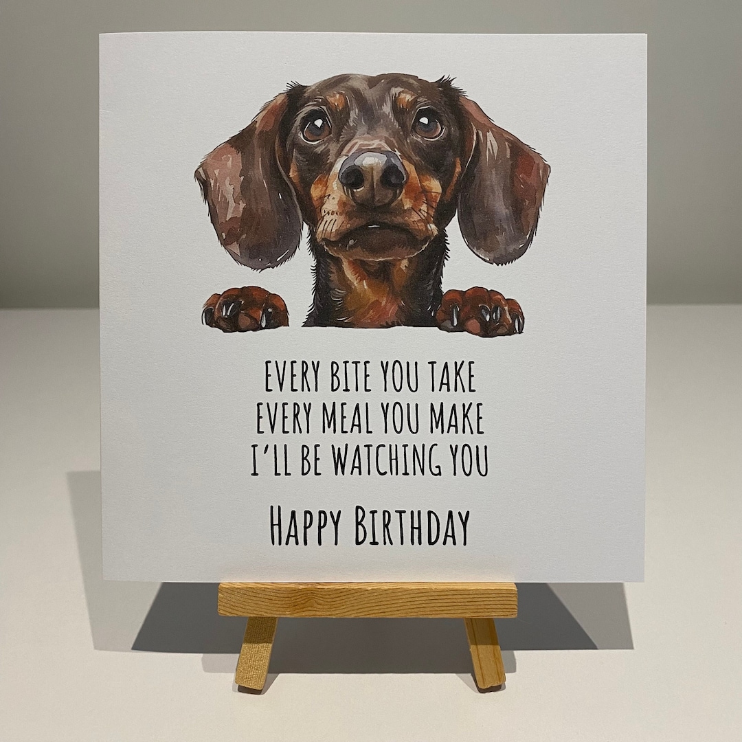 Birthday Card, Dachshund Birthday Card, Card From the Dog, Funny ...