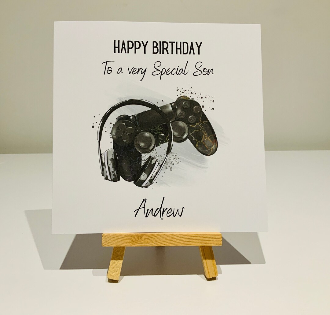 Son Birthday Card, Gamer Birthday Card, Gaming Card, Personalised Gamer ...