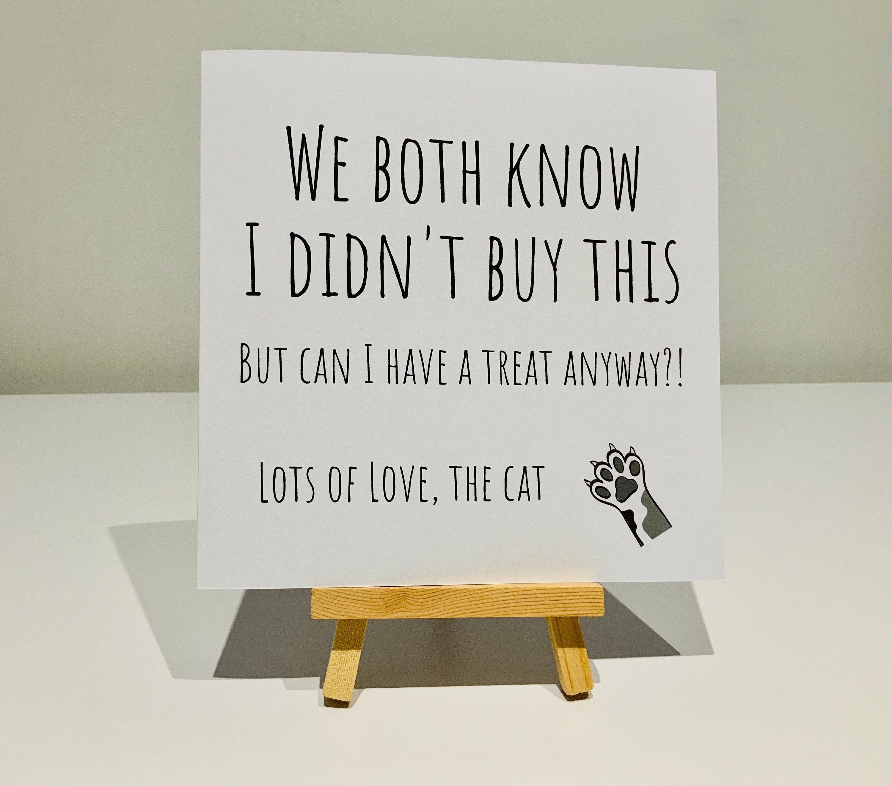 Card From the Cat Funny Humour Birthday Furbaby Cat Mum - Etsy UK
