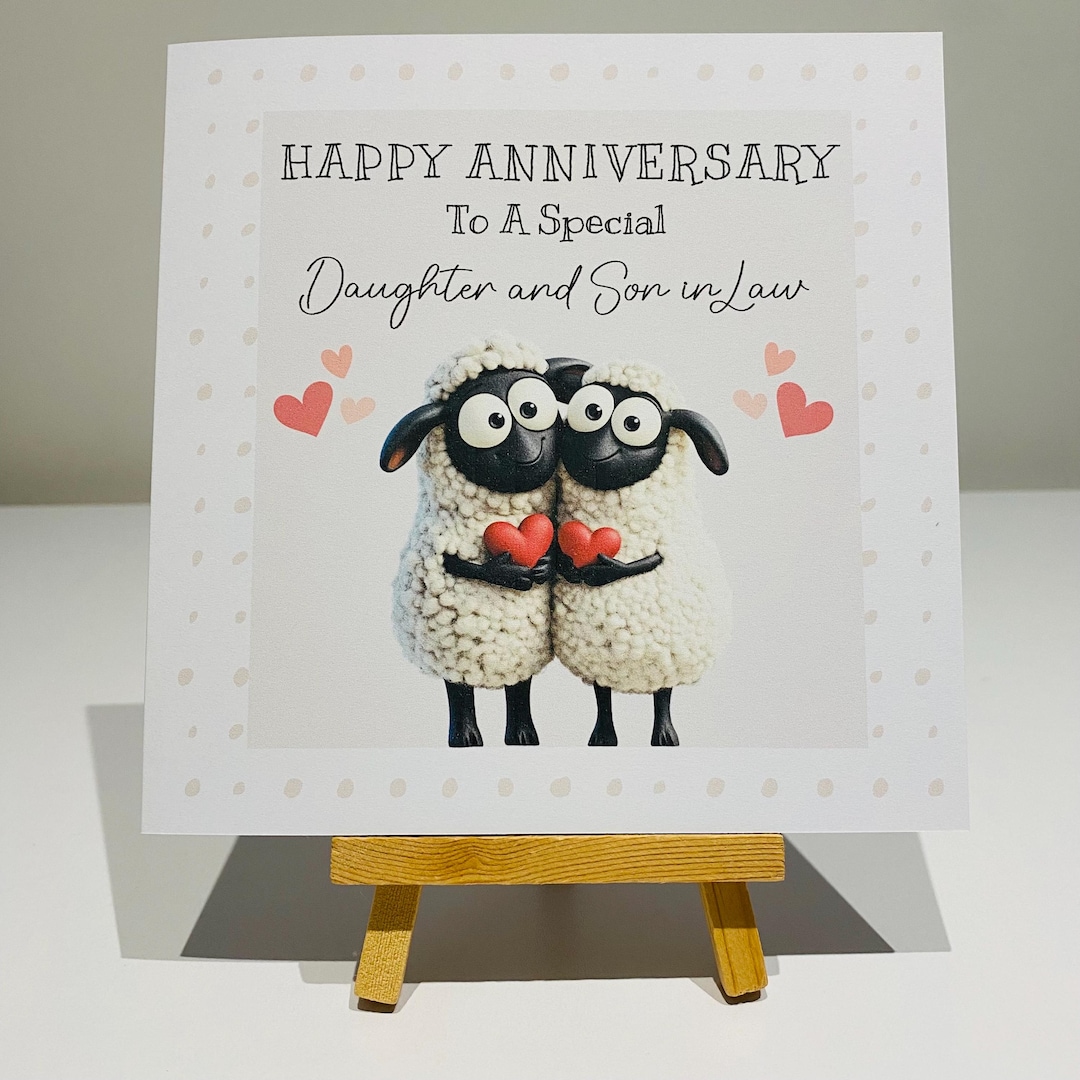 Daughter and Son in Law Anniversary Card, Wedding Anniversary Card ...