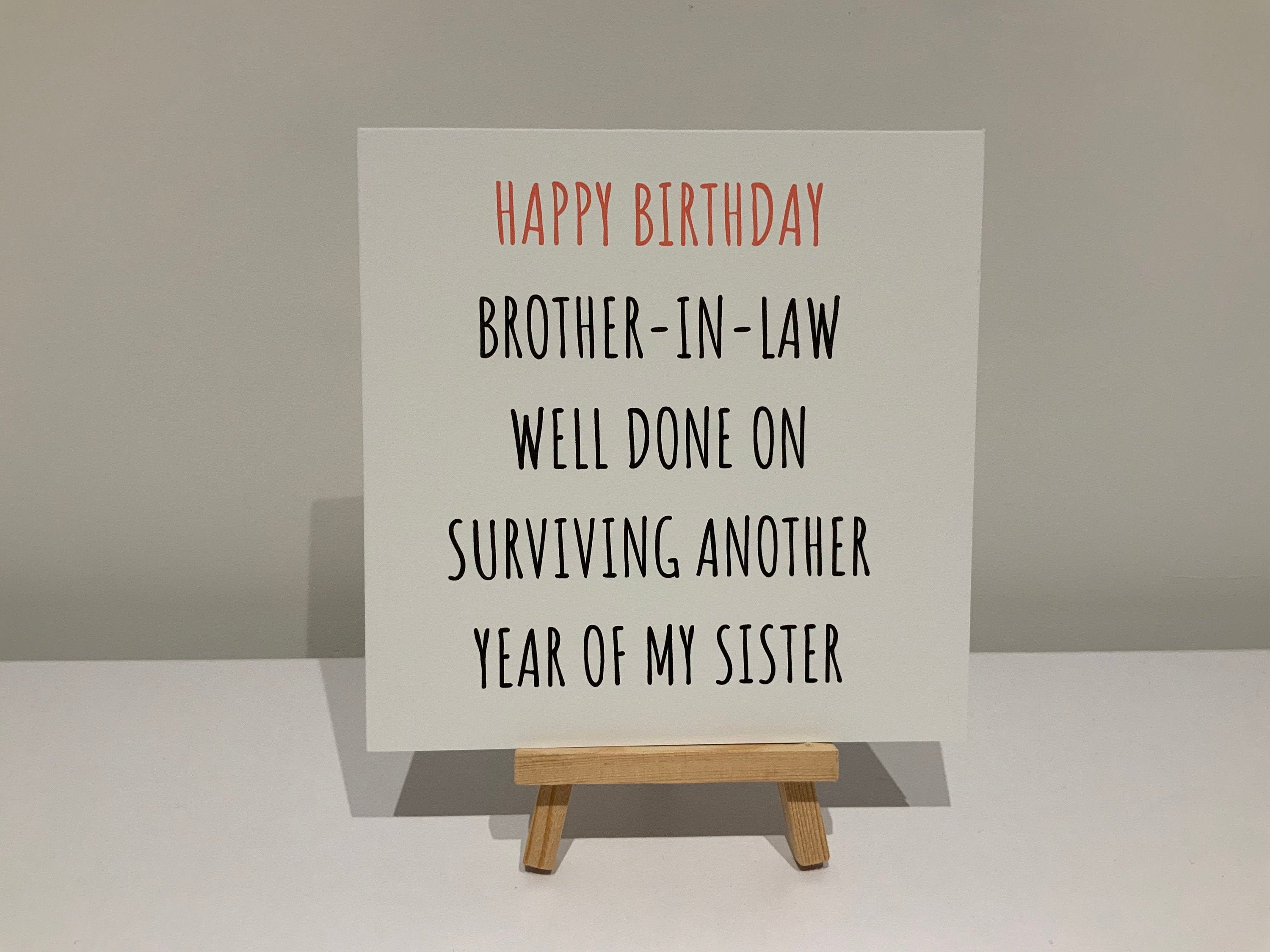 Birthday Brother In Law Funny Birthday Card Brother In Law Funny Humour | Etsy Hong Kong