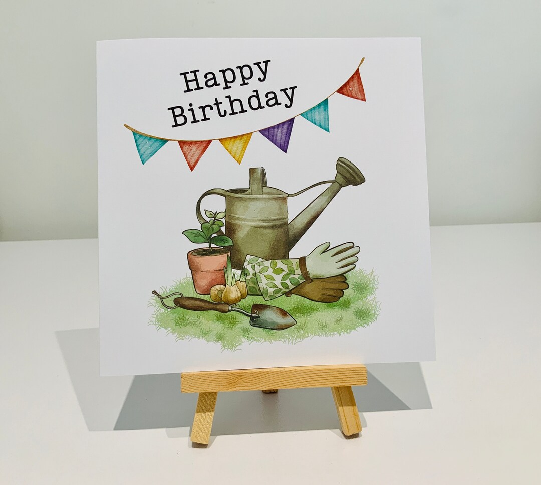 Birthday Card, Gardening Birthday Card, Garden - Etsy