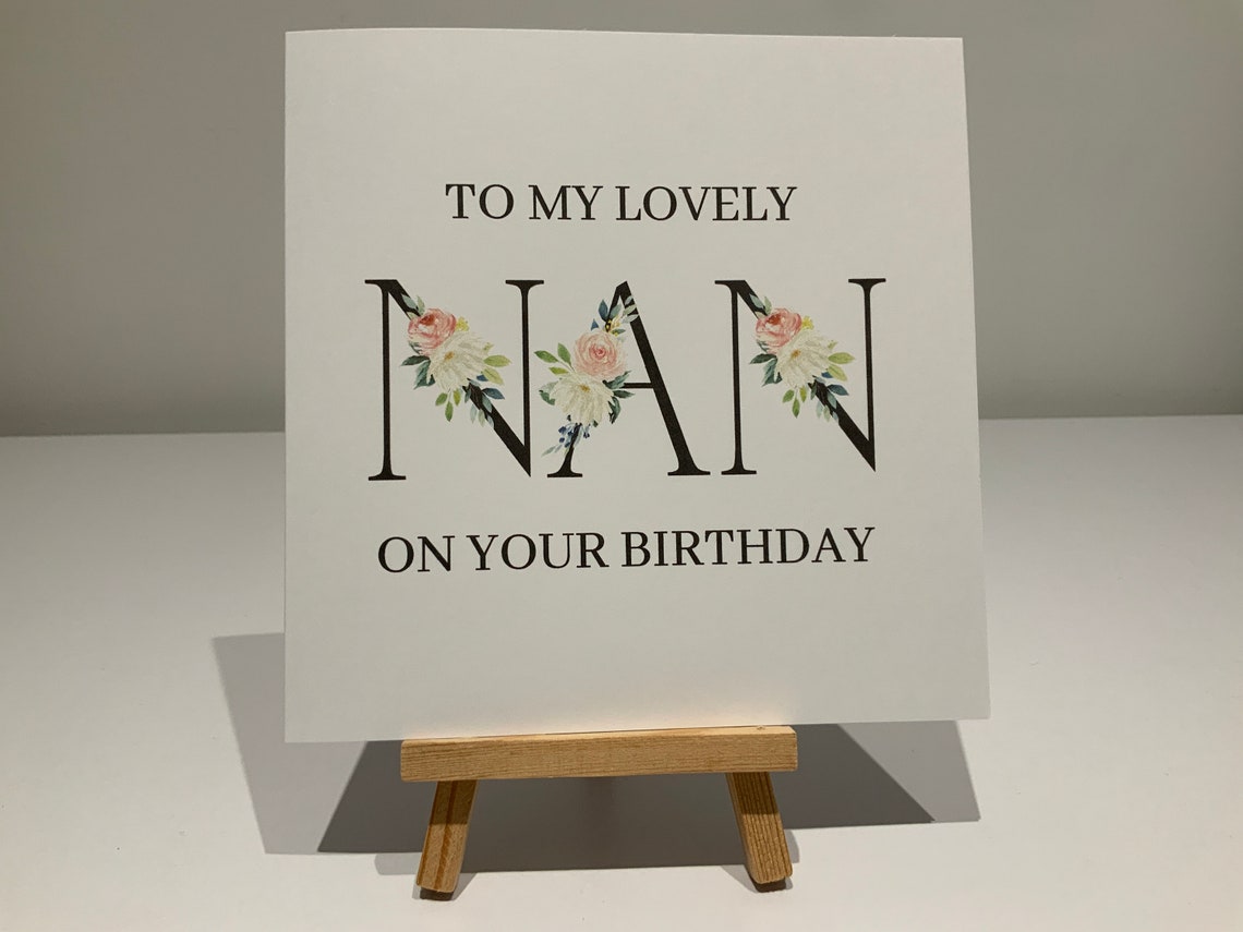 Happy Birthday Nan nan birthday card floral lovely nan Etsy