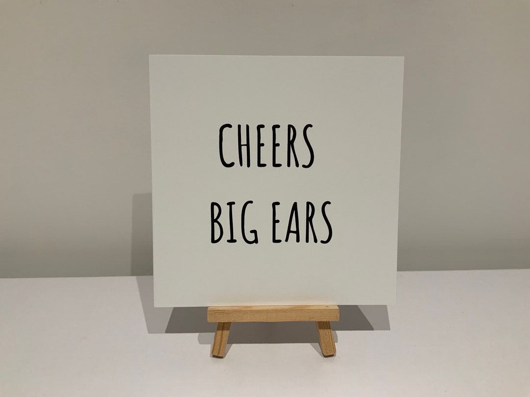 Thank You Card, Cheers Big Ears, Funny, Humour Etsy UK