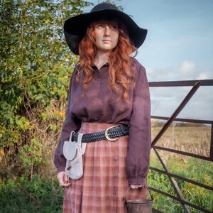Handmade Edwardian Prairie Style Gathered Eco Linen Shirt / Blouse by Ivy Bird and me