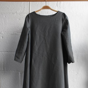 REDUCED PRICE - Baird McNutt Pure Irish Linen A-Line Trapeze Dress -  Glenariff Grey - Size UK 10