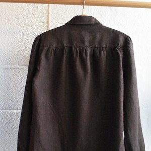 Handmade 'Beth' Blouse Edwardian Prairie Style Gathered Eco Tumbled Linen Shirt Made to Order image 5