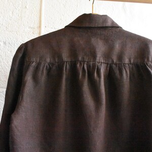 Handmade 'Beth' Blouse Edwardian Prairie Style Gathered Eco Tumbled Linen Shirt Made to Order image 7